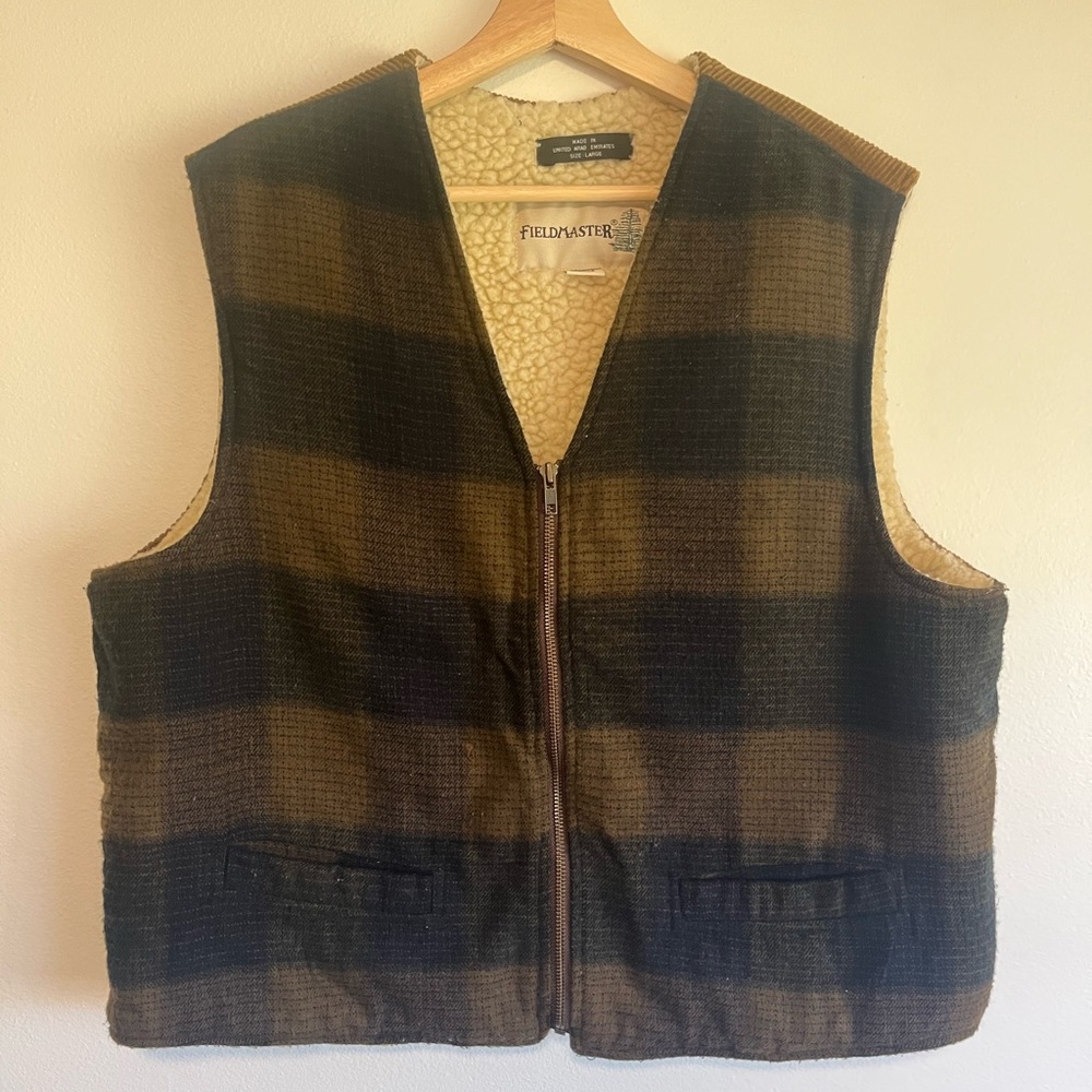 Vintage Fieldmaster Plaid Sherpa Corduroy Men’s Best Size Large
